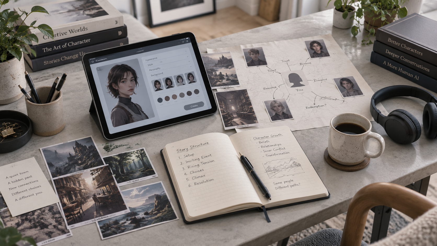 Heartbits AI character creation and interactive storytelling workspace